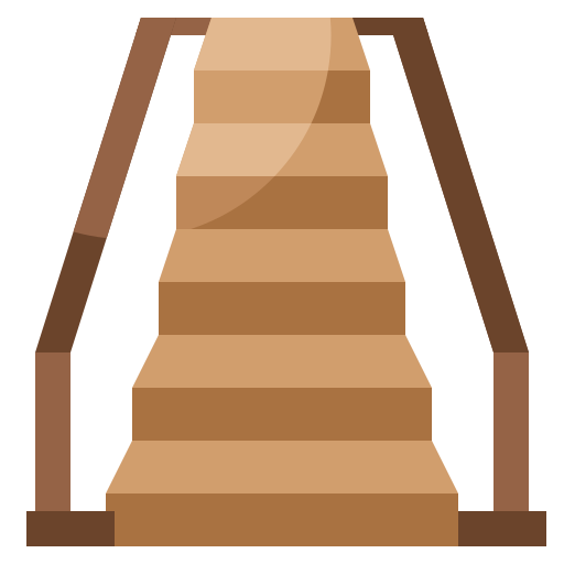 Wooden staircase icon